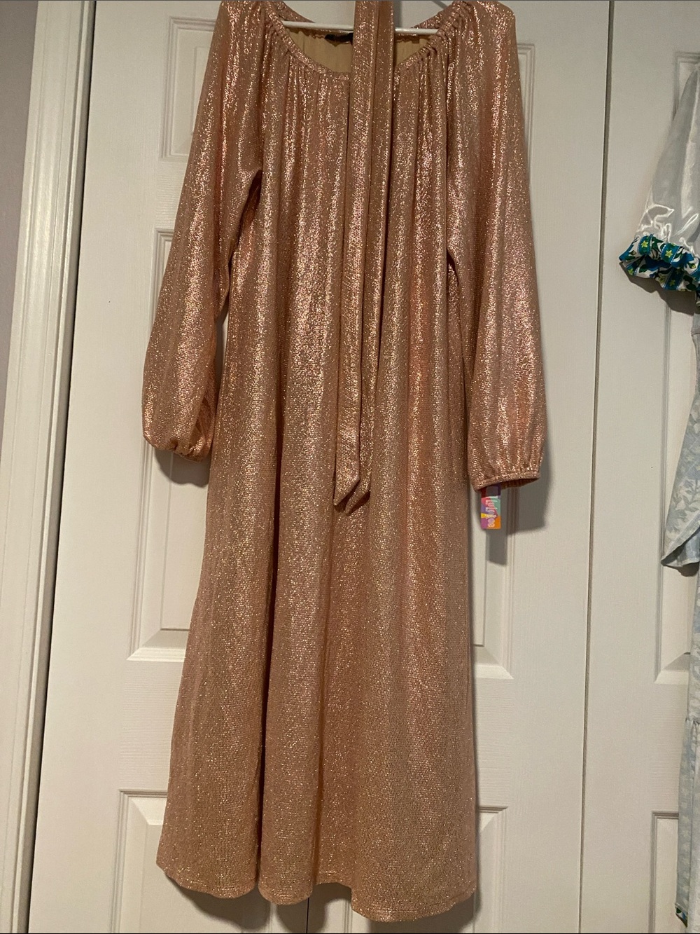LuLaRoe Sparkling Rose Gold Long Sleeve Dress